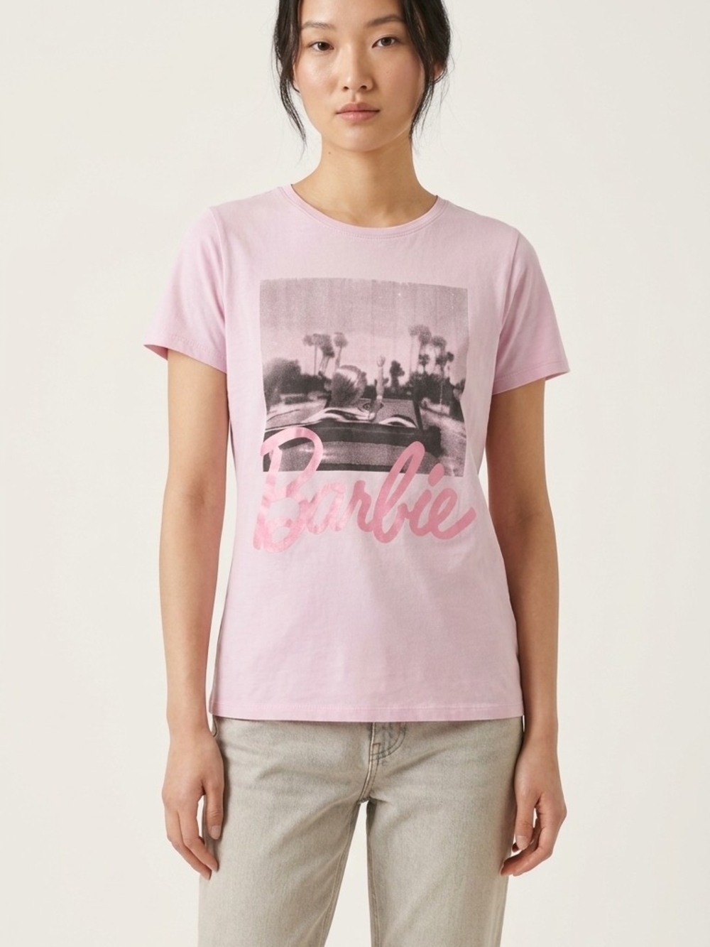 Barbie Pink Script Graphic Short Sleeve Tee